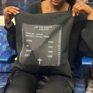 On the Cross for You Tote (Black on Black)